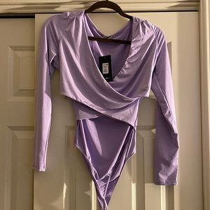 Fashion Nova Purple Body Suit (Cecilia Surplice Bodysuit)